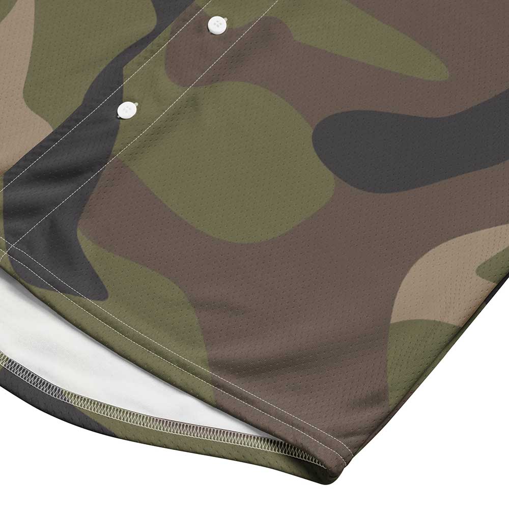 Custom Green Multicam Baseball Jersey, White Letters