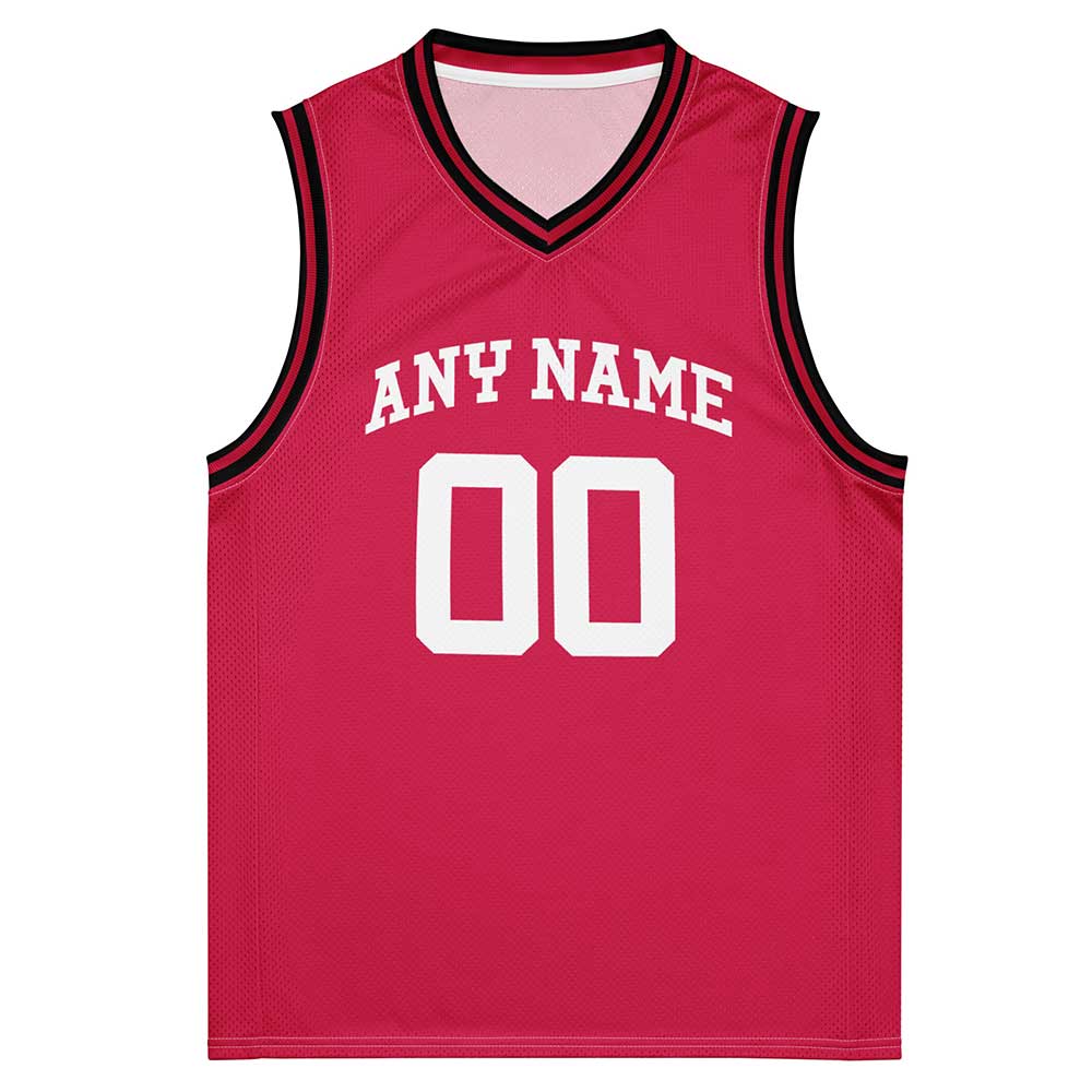 Custom Houston Red Premium Basketball Jersey, White Letters