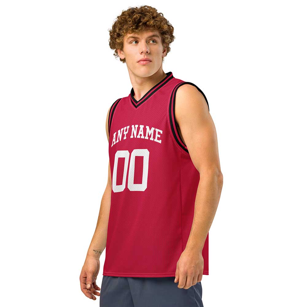 Custom Houston Red Premium Basketball Jersey, White Letters
