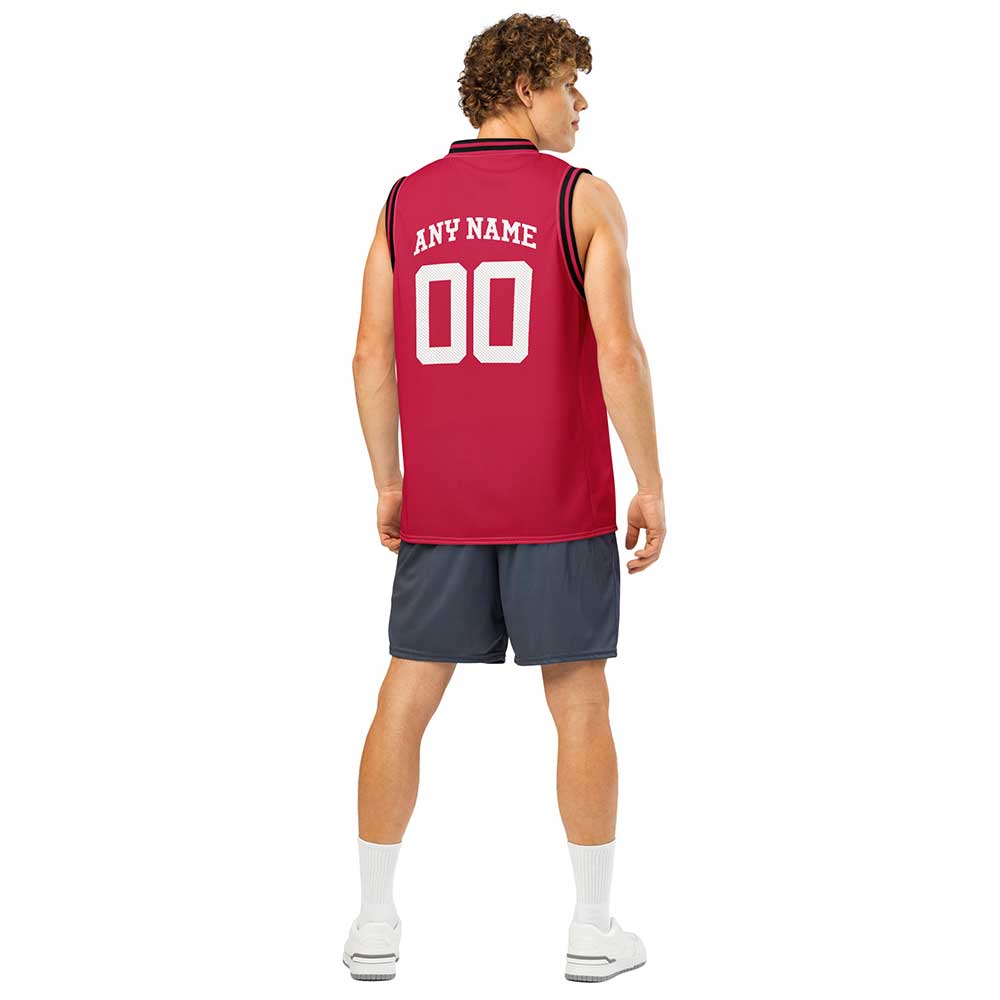 Custom Houston Red Premium Basketball Jersey, White Letters