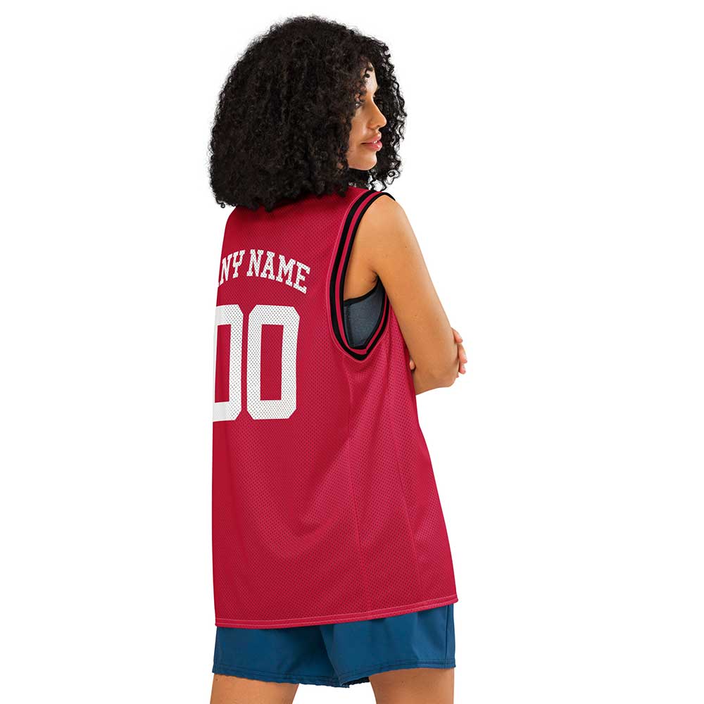 Custom Houston Red Premium Basketball Jersey, White Letters