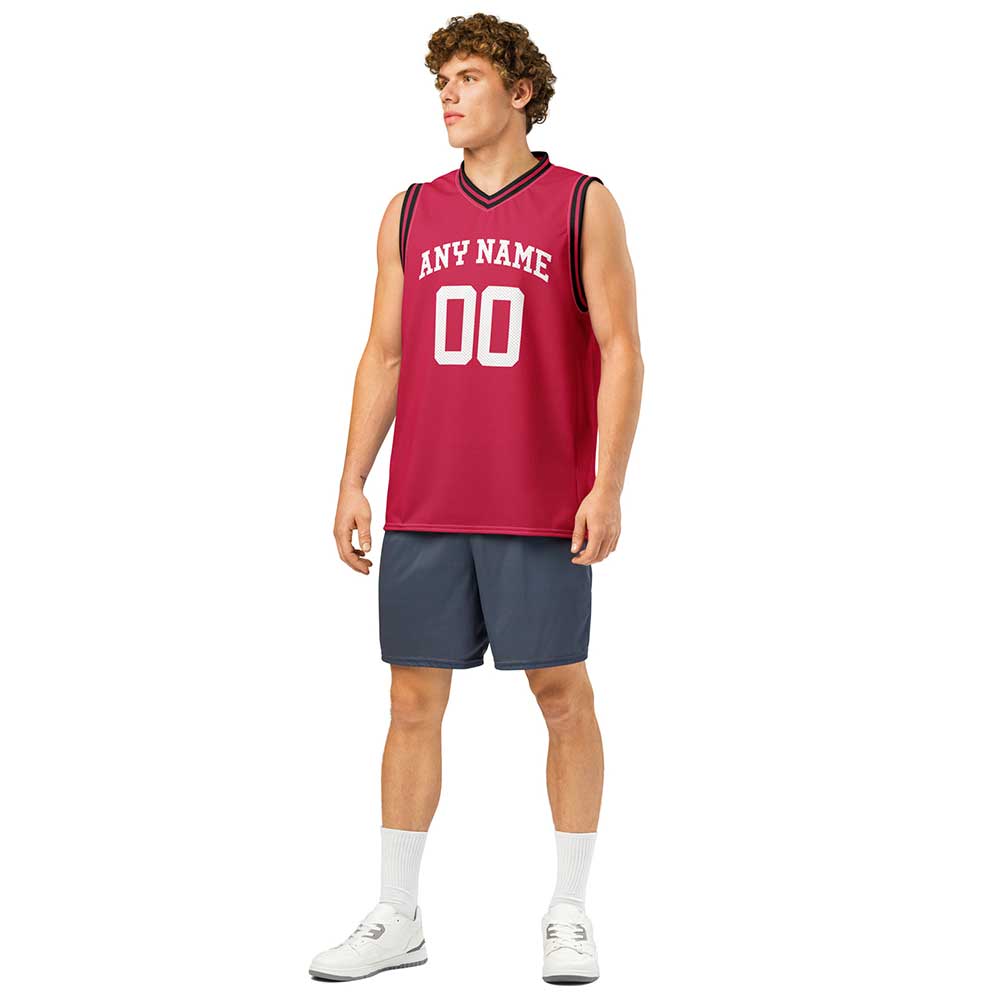 Custom Houston Red Premium Basketball Jersey, White Letters
