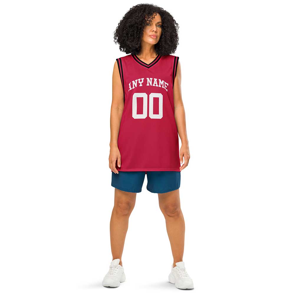 Custom Houston Red Premium Basketball Jersey, White Letters