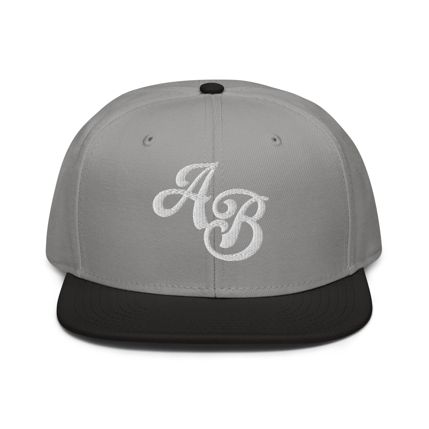 Custom Black/Gray Snapback Hat with Your Initials (Launch)