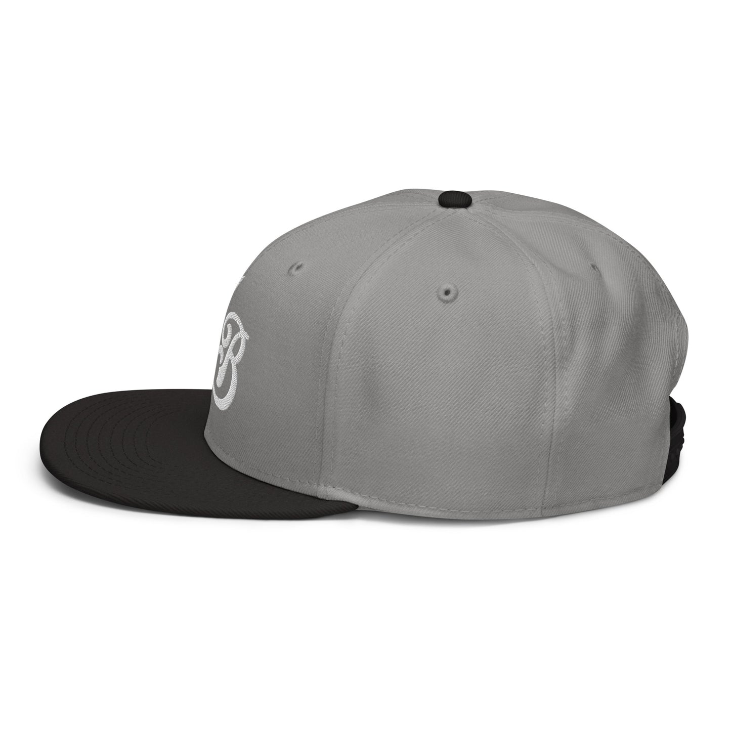 Custom Black/Gray Snapback Hat with Your Initials (Launch)