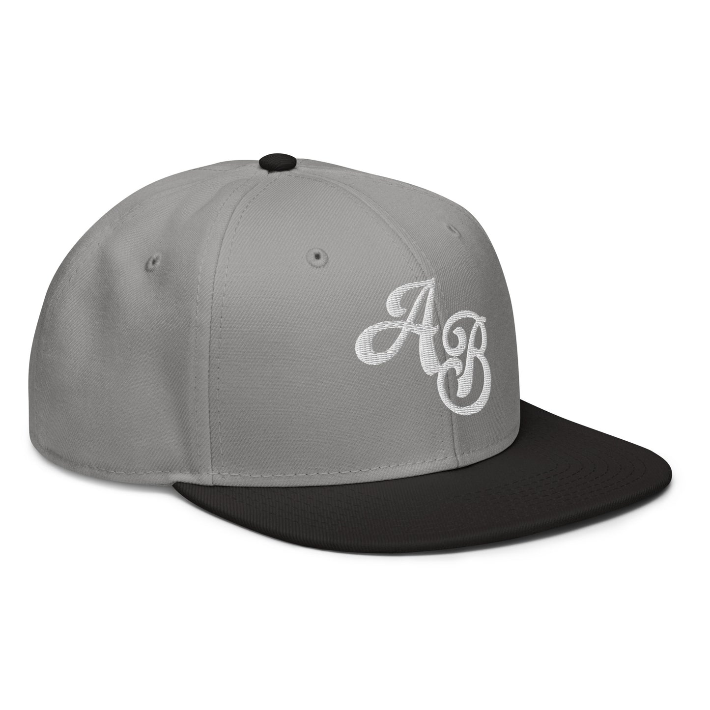 Custom Black/Gray Snapback Hat with Your Initials (Launch)