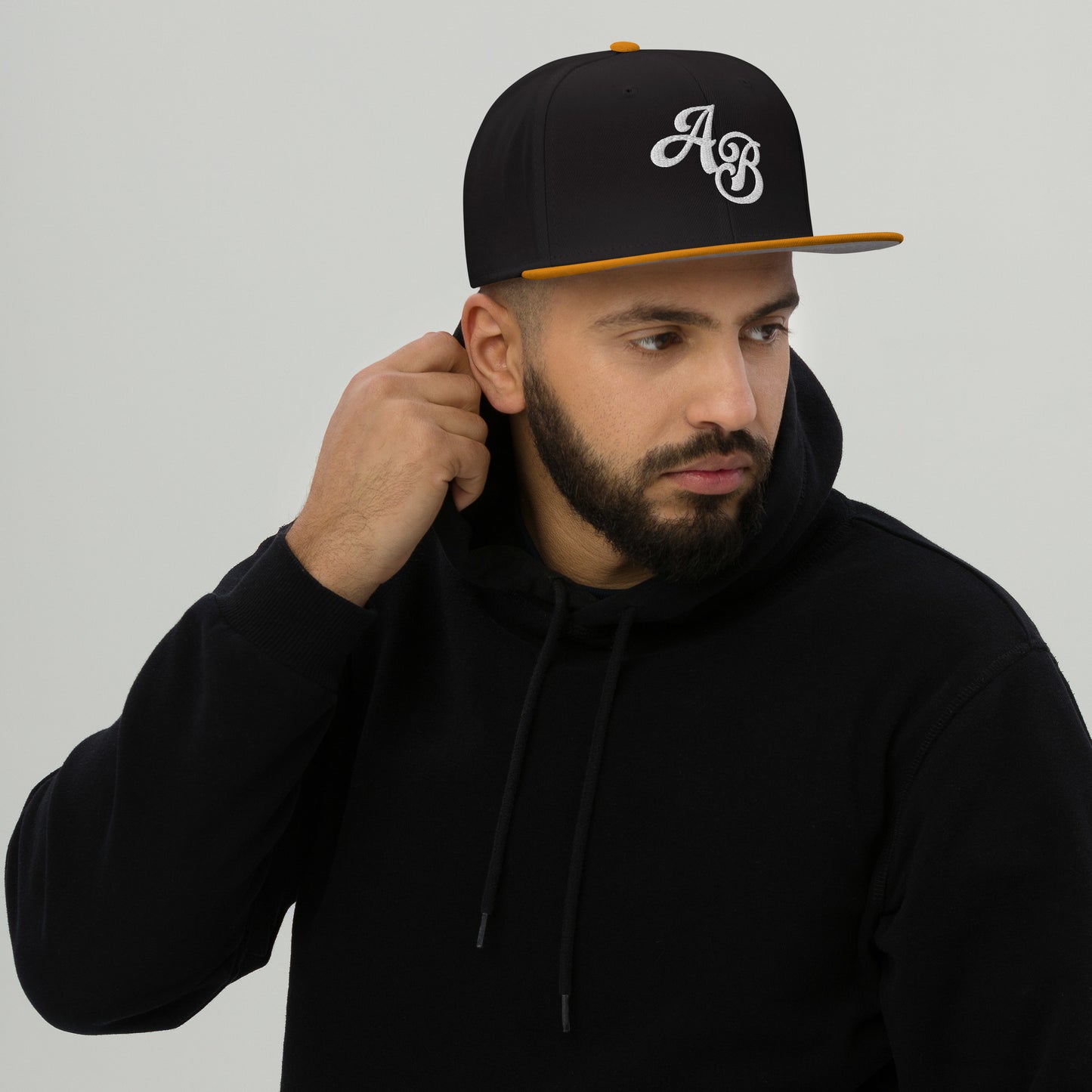 Custom Gold/Black Snapback Hat with Your Initials (Launch)