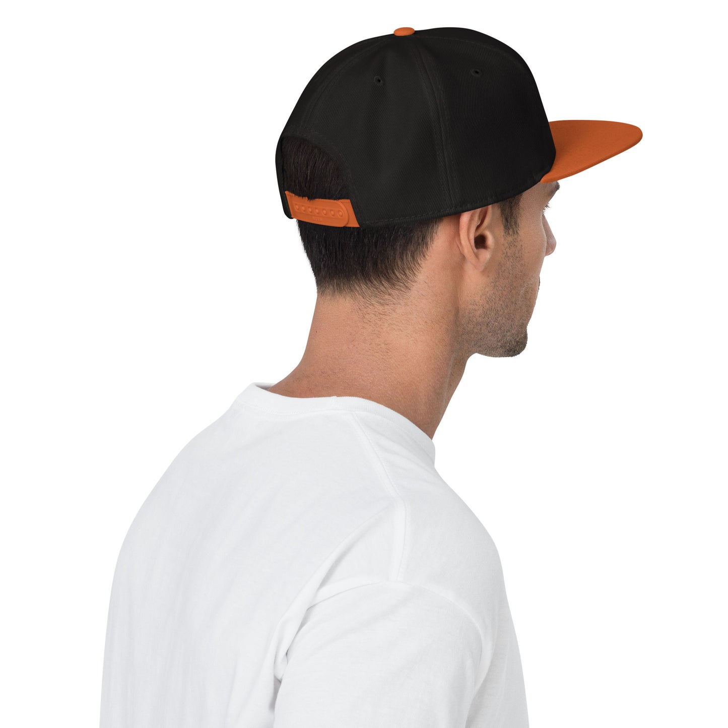 Custom Black/Orange Snapback Hat with Your Initials (Launch)