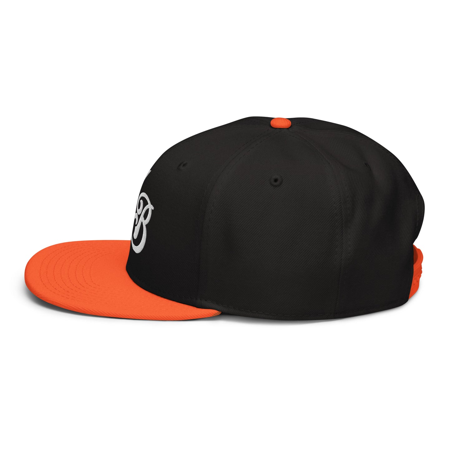 Custom Black/Orange Snapback Hat with Your Initials (Launch)