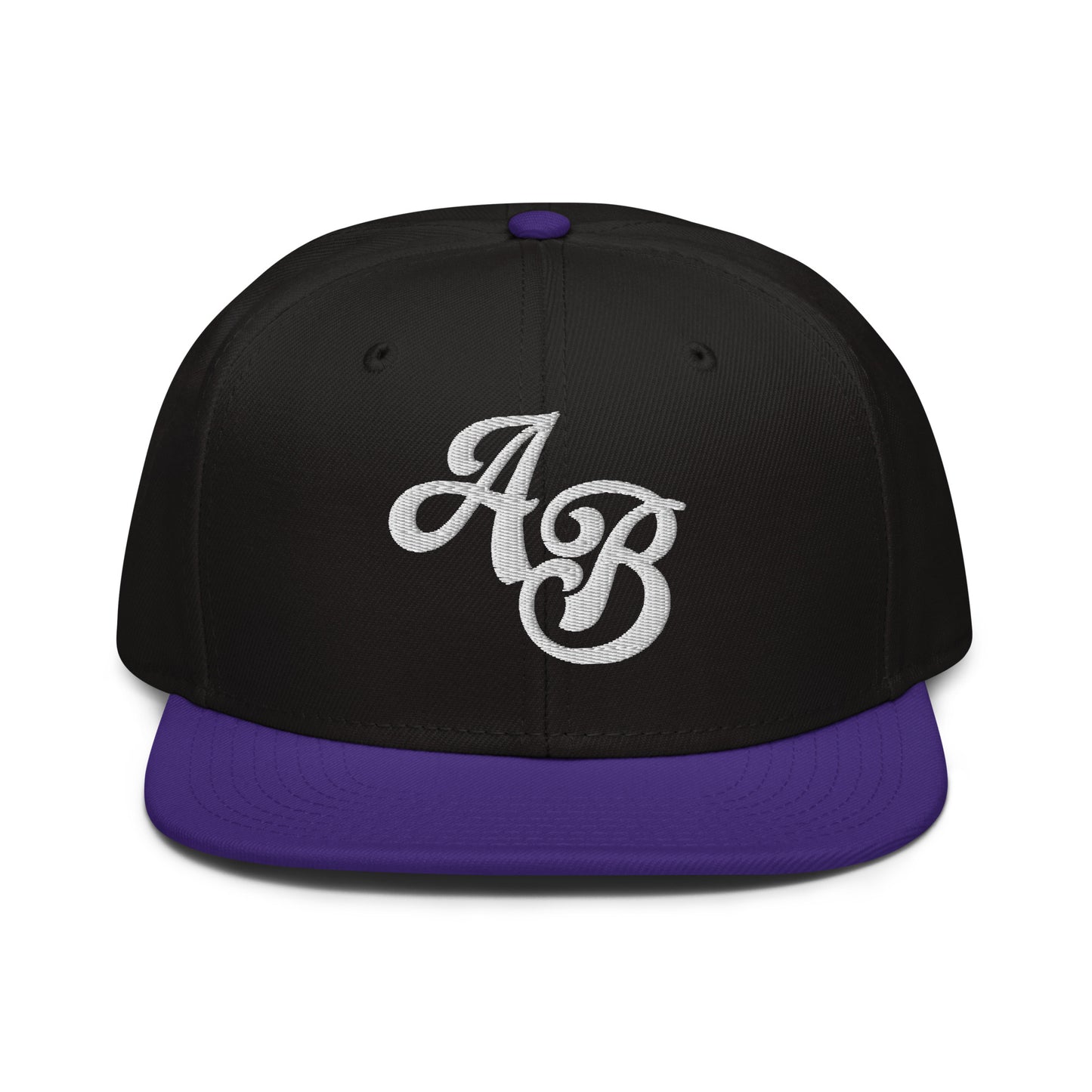 Custom Black/Purple Snapback Hat with Your Initials (Launch)