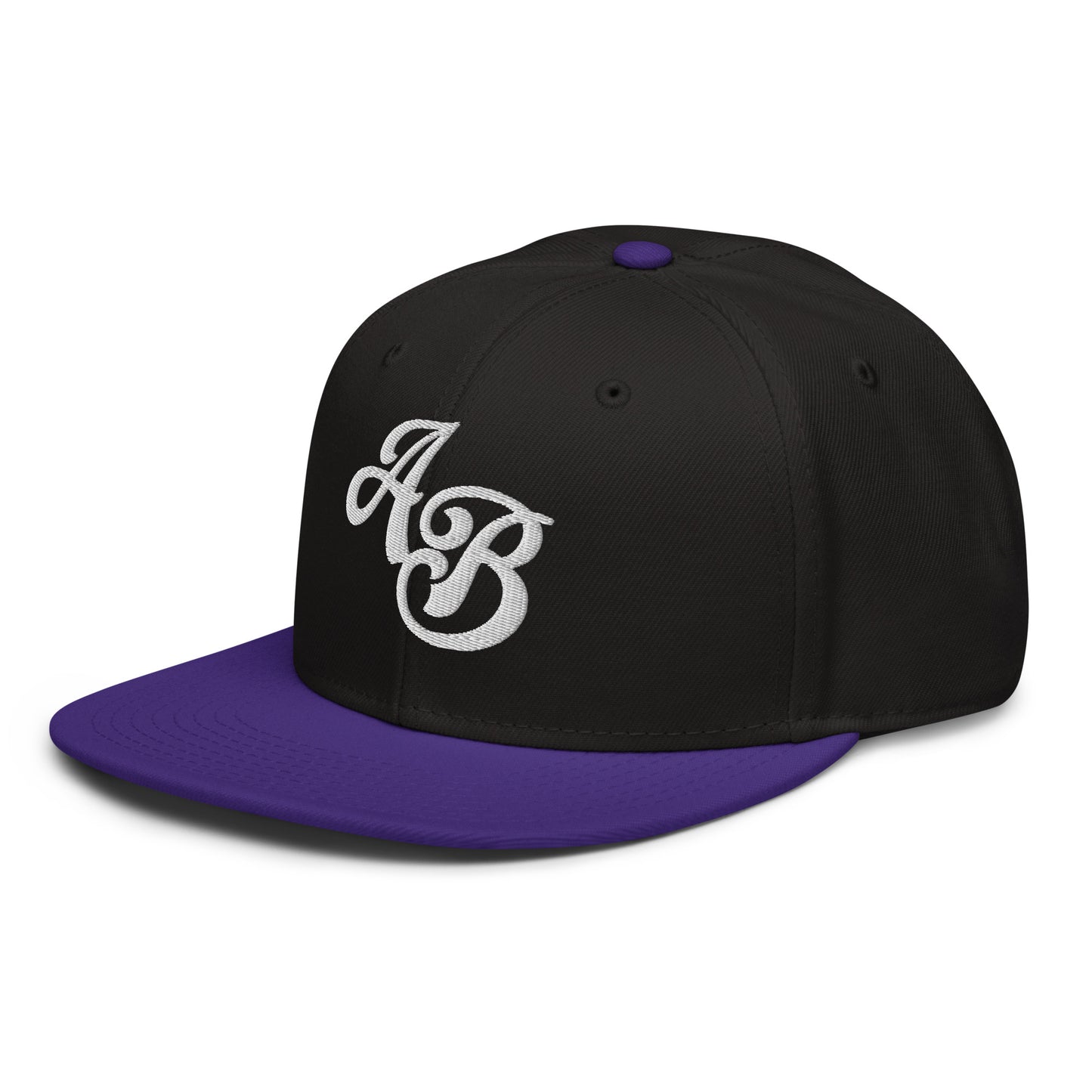 Custom Black/Purple Snapback Hat with Your Initials (Launch)