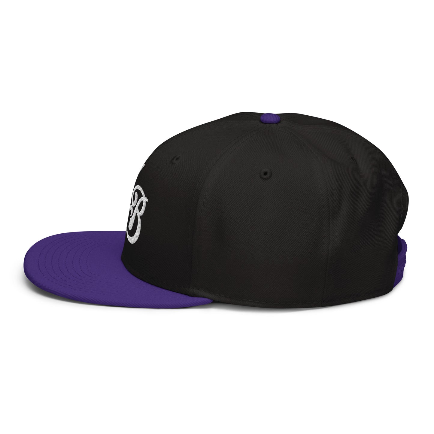 Custom Black/Purple Snapback Hat with Your Initials (Launch)
