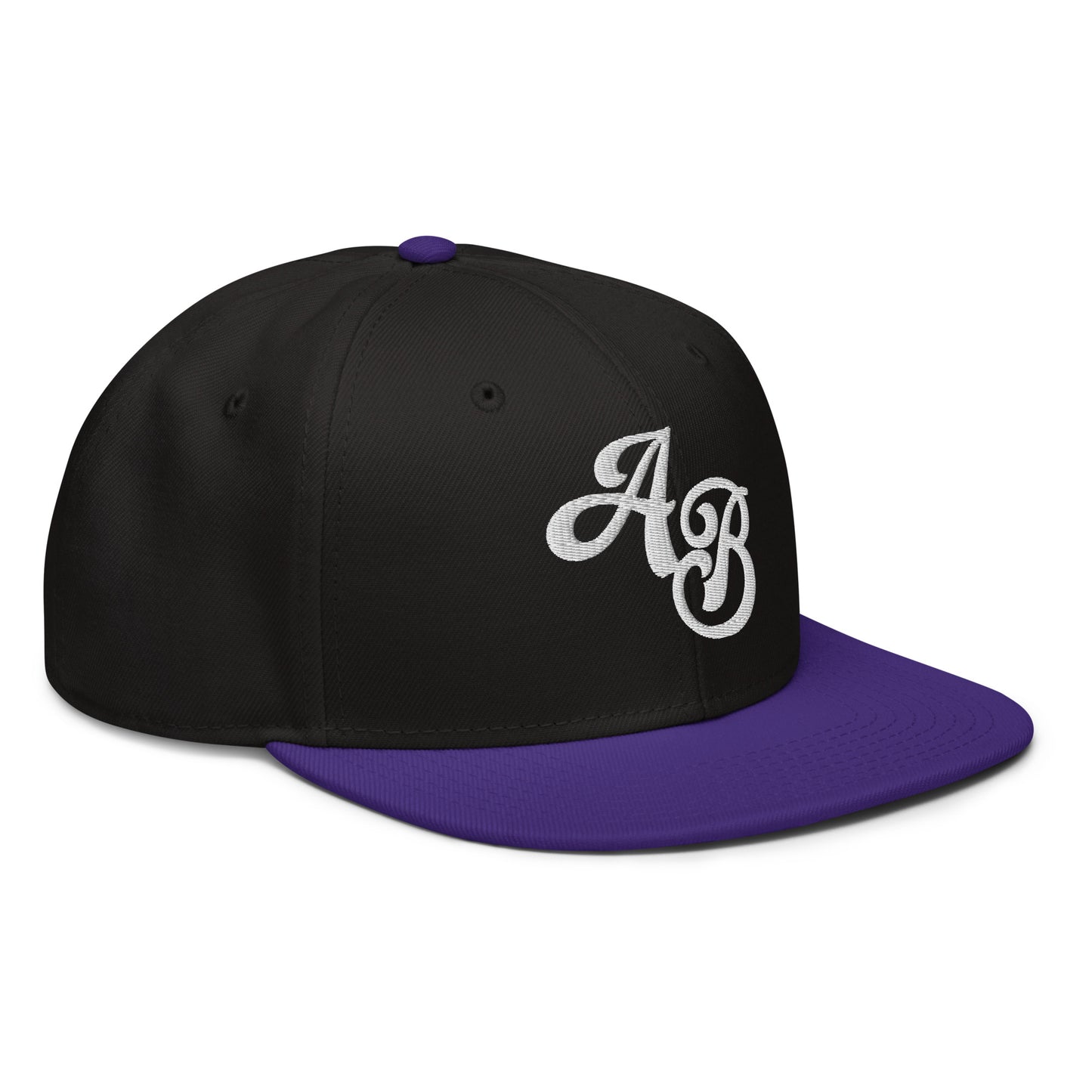 Custom Black/Purple Snapback Hat with Your Initials (Launch)