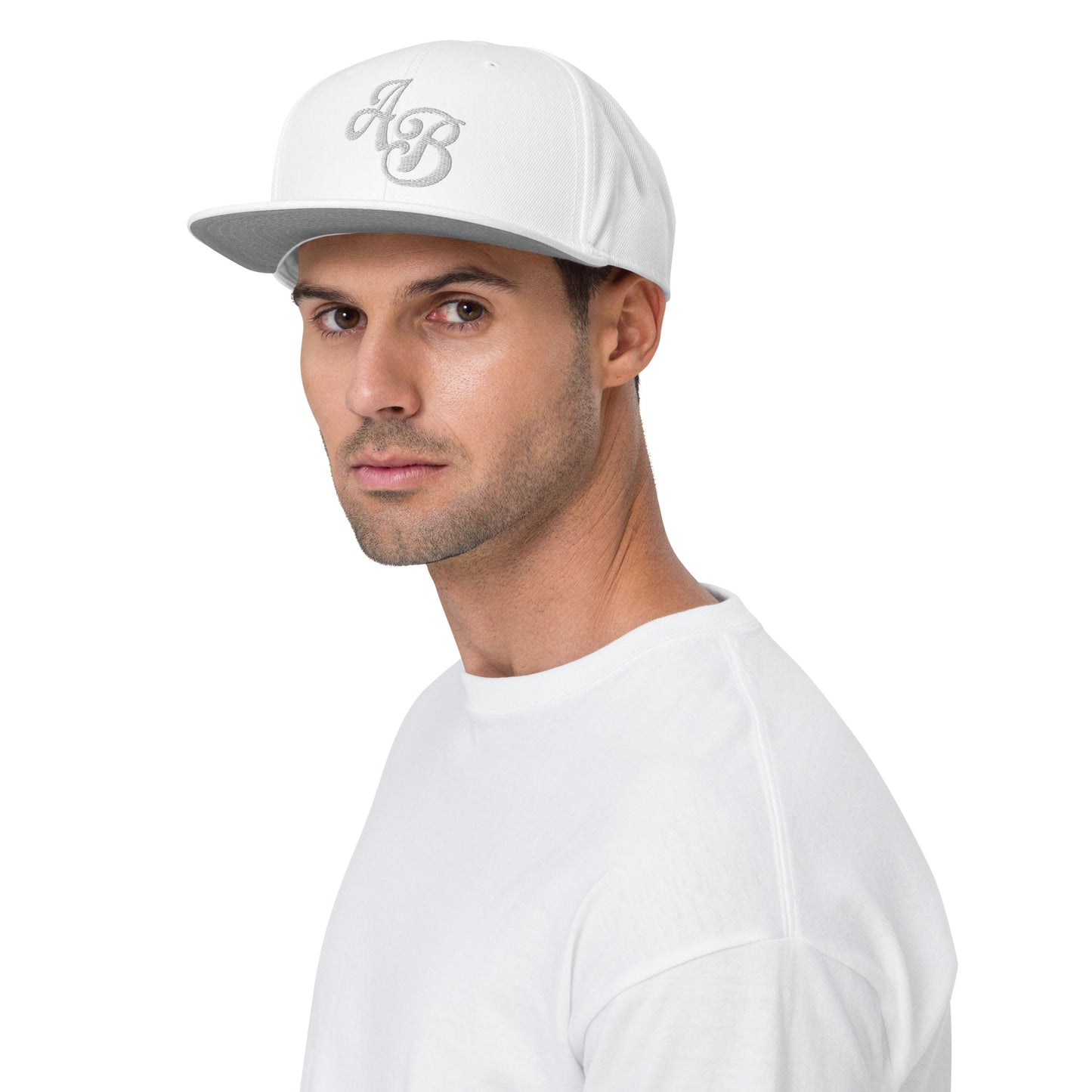 Custom White Snapback Hat with Your Initials (Launch)