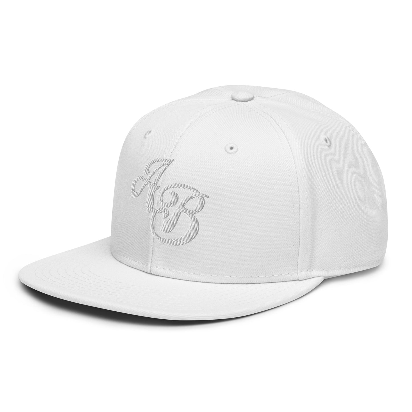 Custom White Snapback Hat with Your Initials (Launch)