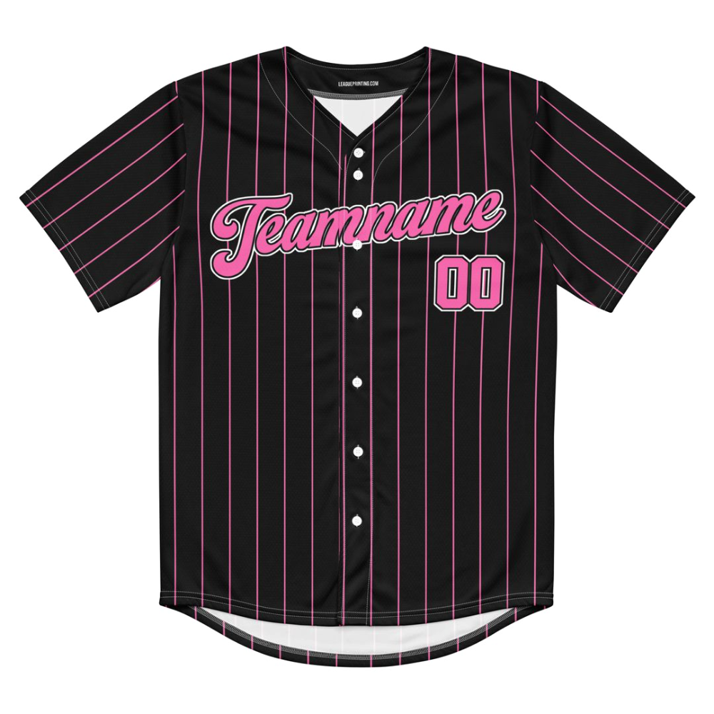 Black and Hot Pink Baseball Jersey