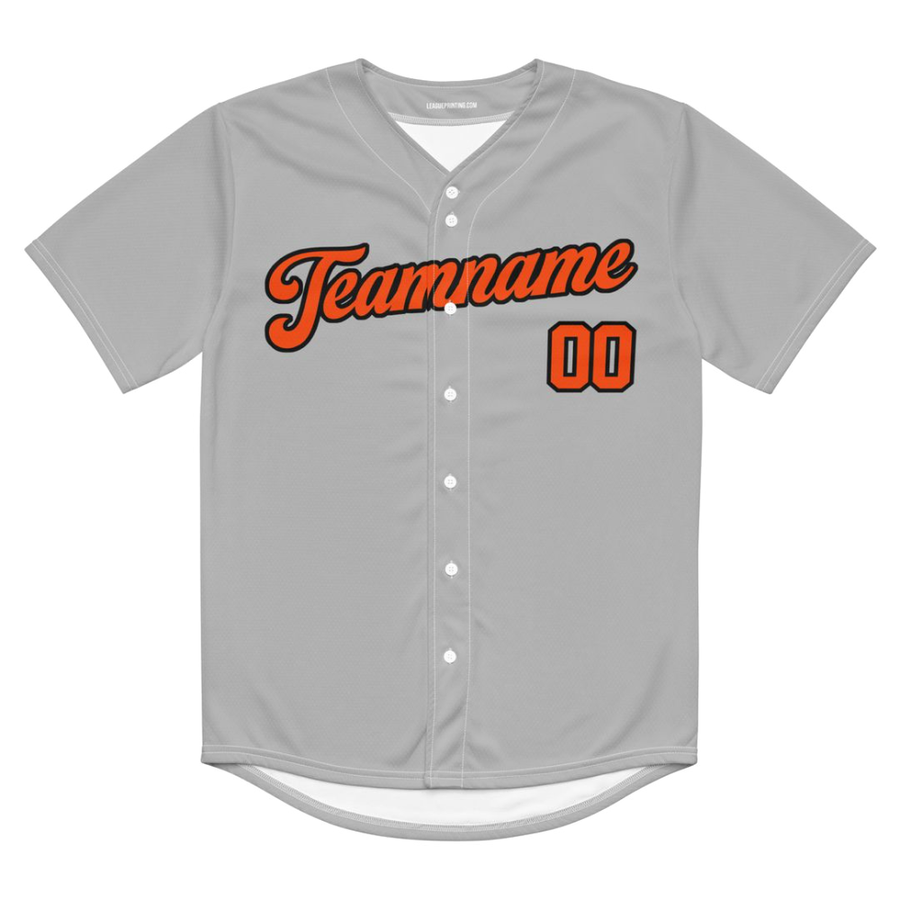 Gray and Orange Baseball Jersey