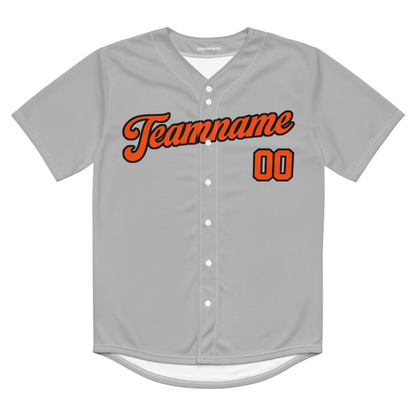 Gray and Orange Baseball Jersey