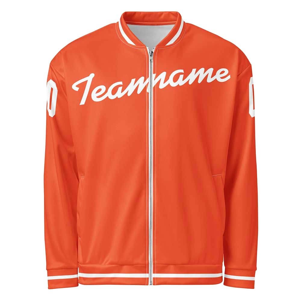 Outrageous Orange/White Bomber Jacket