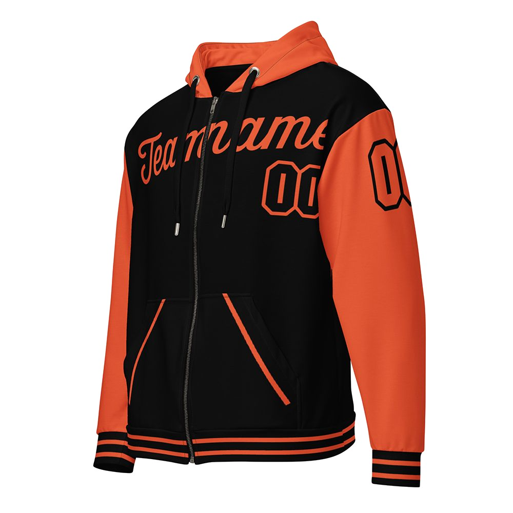 Outrageous Orange/Black Jersey Hoodie