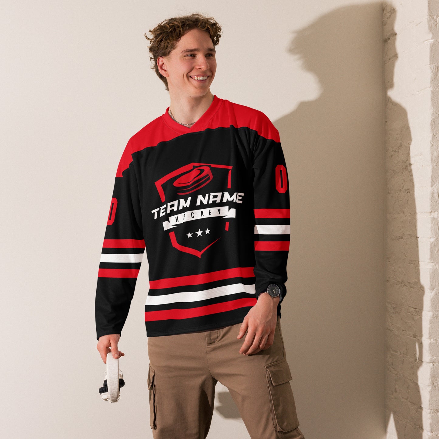 Custom Red Hockey Jersey, Personalize with Any Name and Number