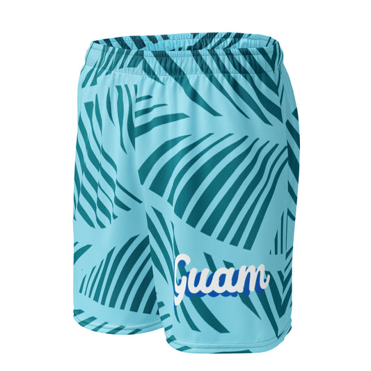 Teal Guam All Over Pattern Print Mesh Shorts (Unisex)