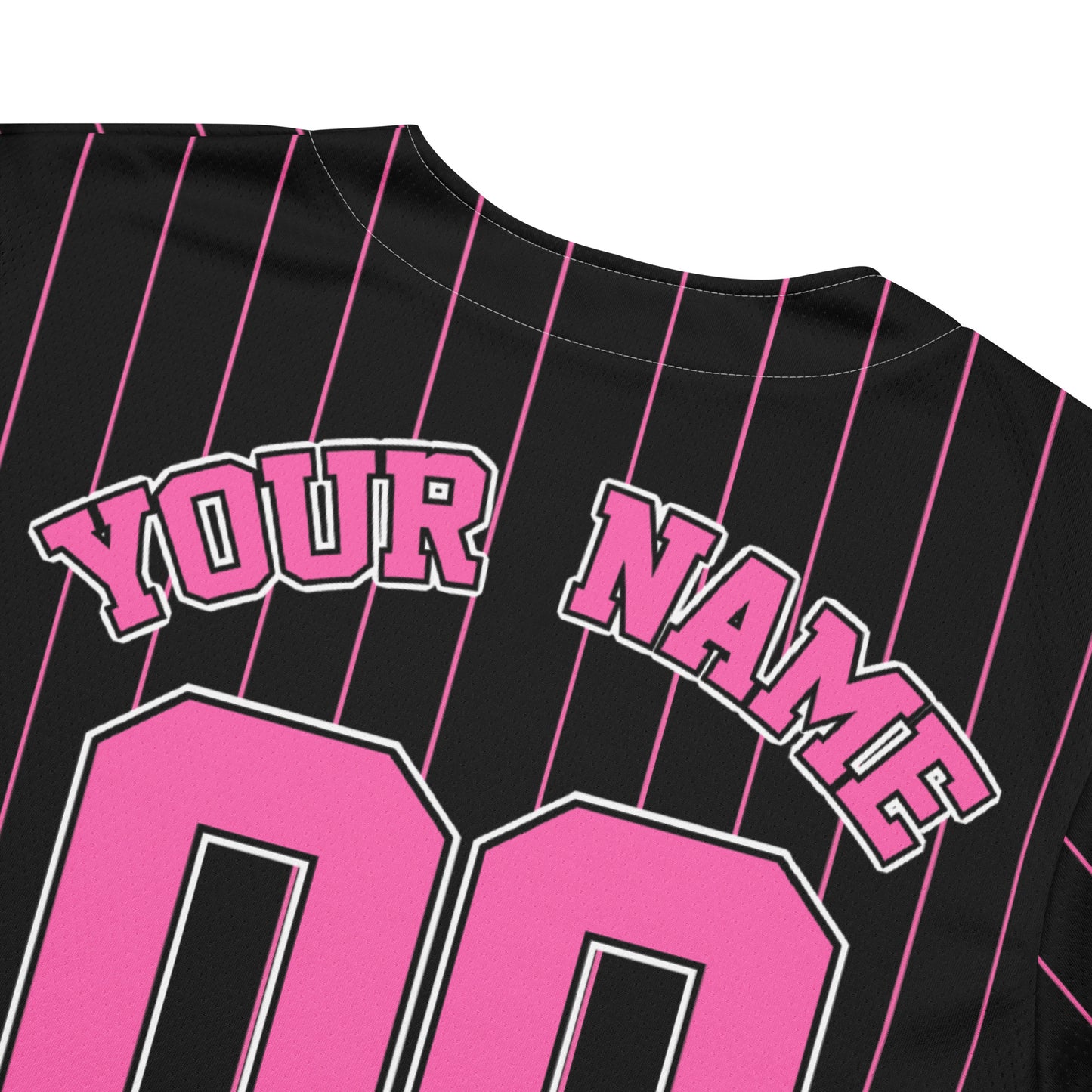 Black and Hot Pink Baseball Jersey