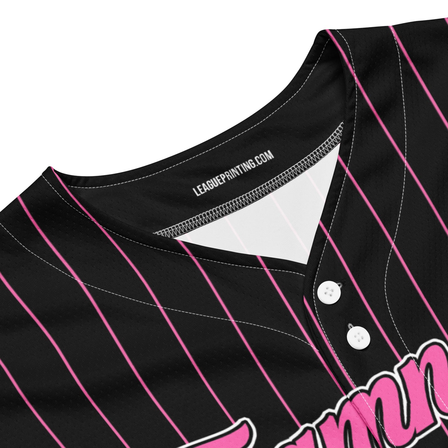 Black and Hot Pink Baseball Jersey