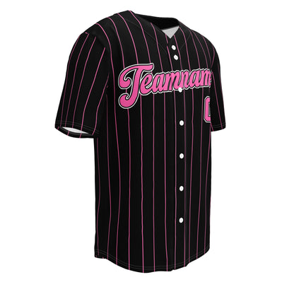 Black and Hot Pink Baseball Jersey