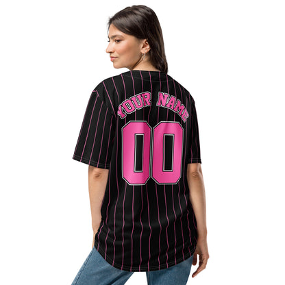 Black and Hot Pink Baseball Jersey