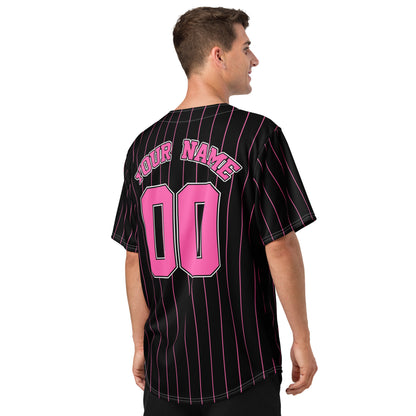 Black and Hot Pink Baseball Jersey