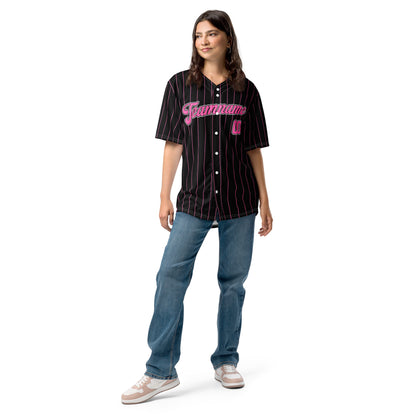 Black and Hot Pink Baseball Jersey