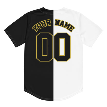 Black, White and Old Gold Baseball Jersey