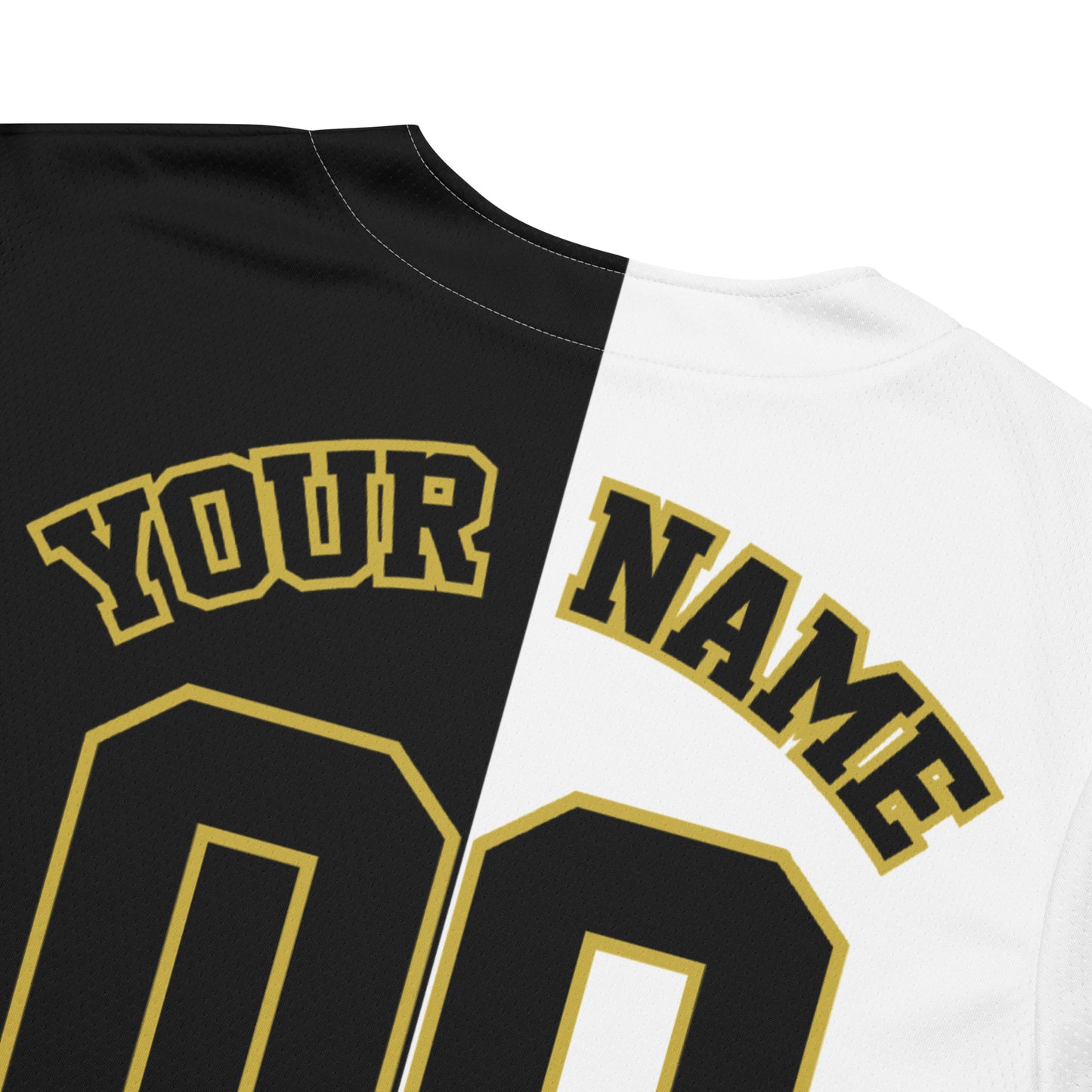 Black, White and Old Gold Baseball Jersey