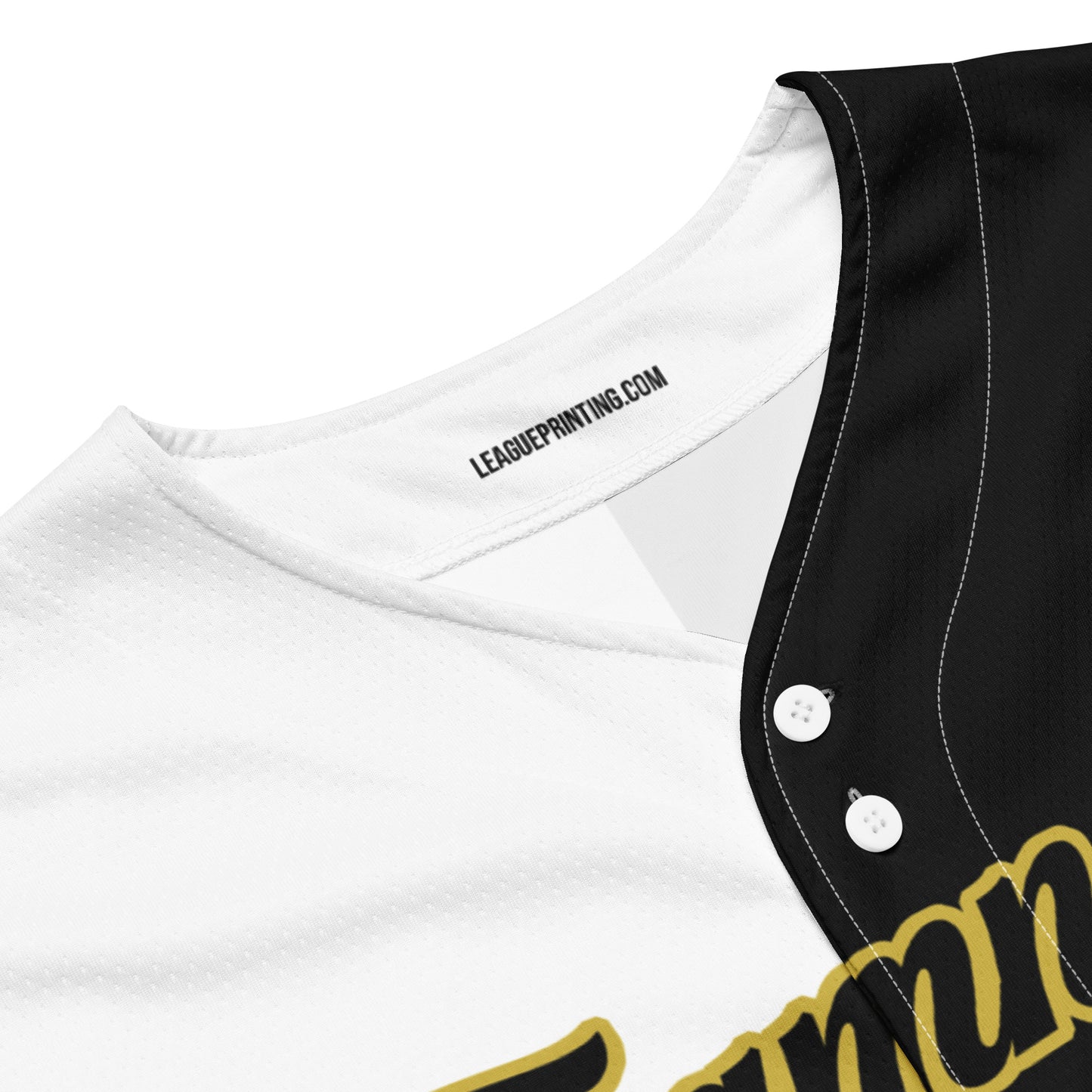 Black, White and Old Gold Baseball Jersey