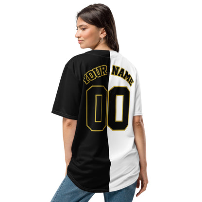 Black, White and Old Gold Baseball Jersey