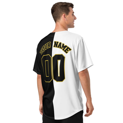 Black, White and Old Gold Baseball Jersey