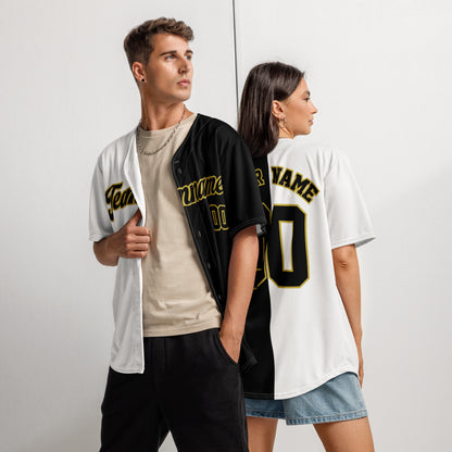 Black, White and Old Gold Baseball Jersey