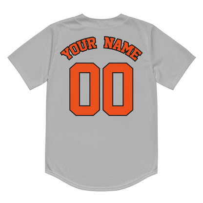 Gray and Orange Baseball Jersey