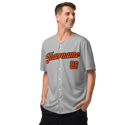 Gray and Orange Baseball Jersey