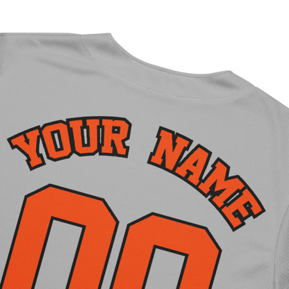 Gray and Orange Baseball Jersey