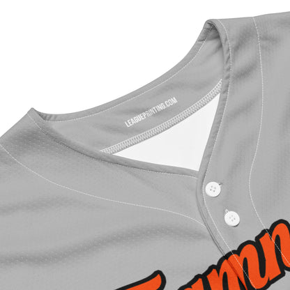 Gray and Orange Baseball Jersey