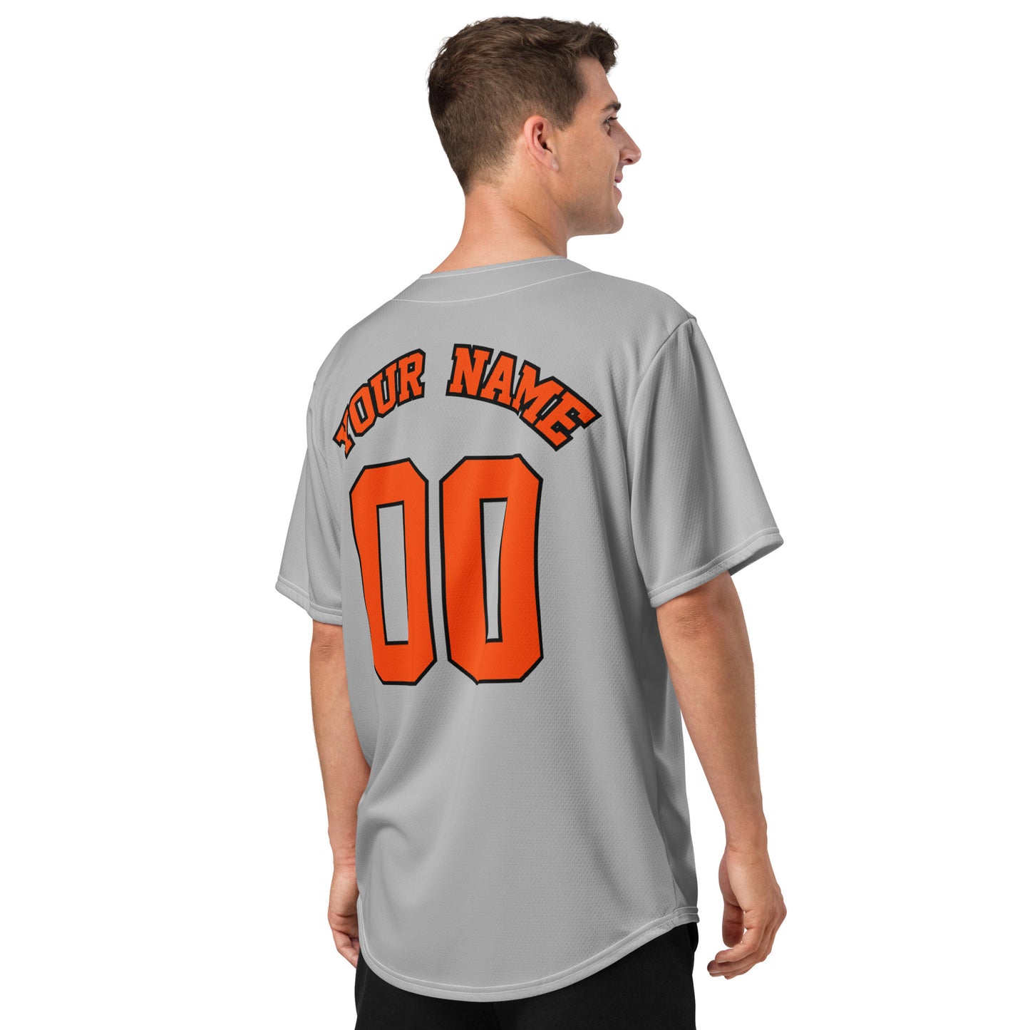 Gray and Orange Baseball Jersey