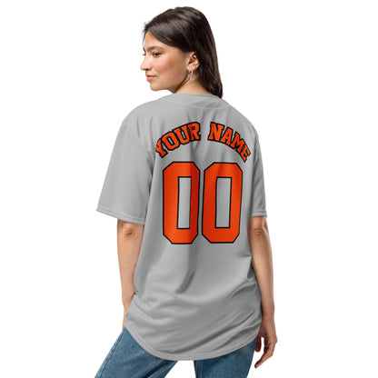 Gray and Orange Baseball Jersey