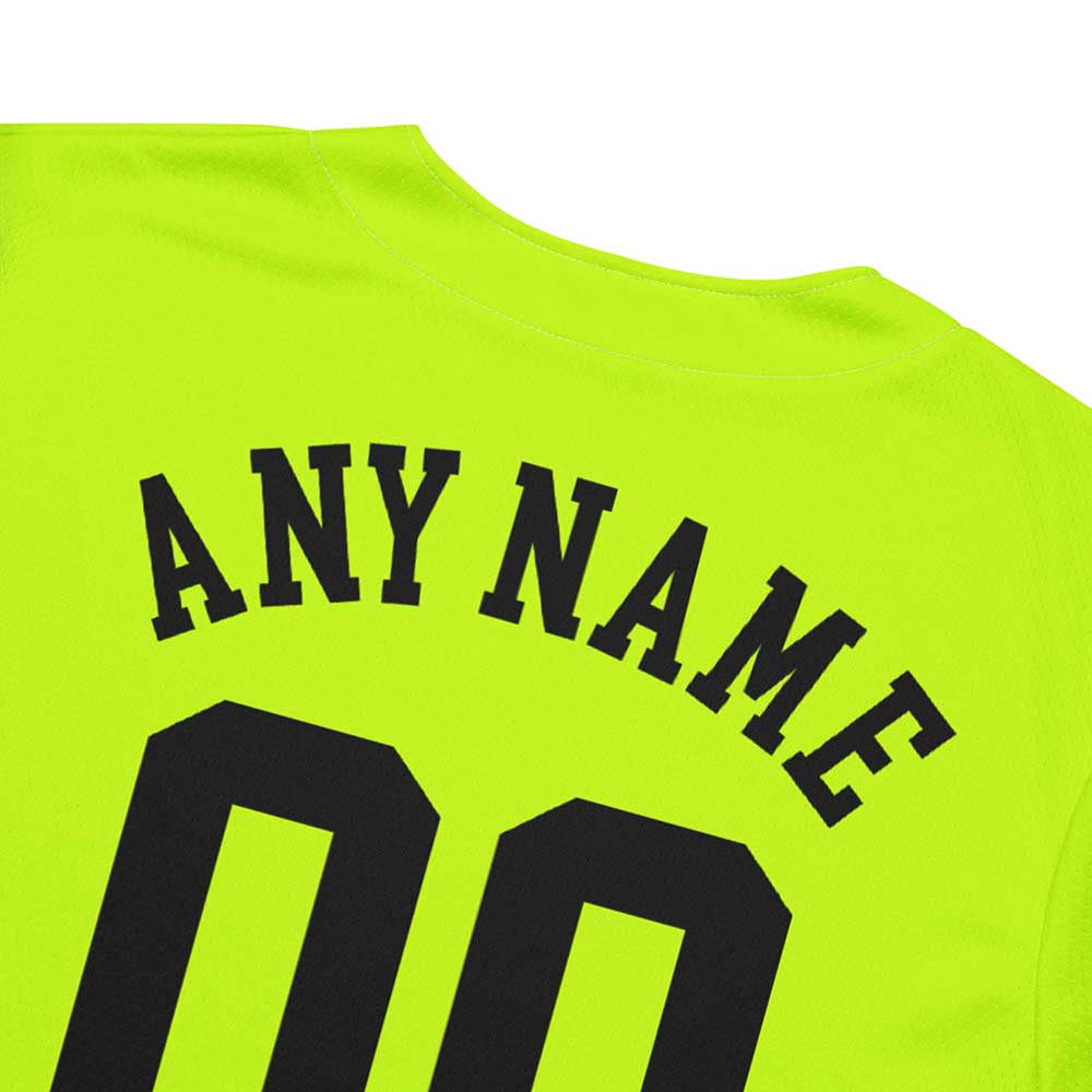 Custom Highlighter Yellow Baseball Jersey, Black Letters