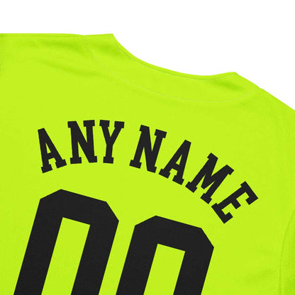 Custom Highlighter Yellow Baseball Jersey, Black Letters
