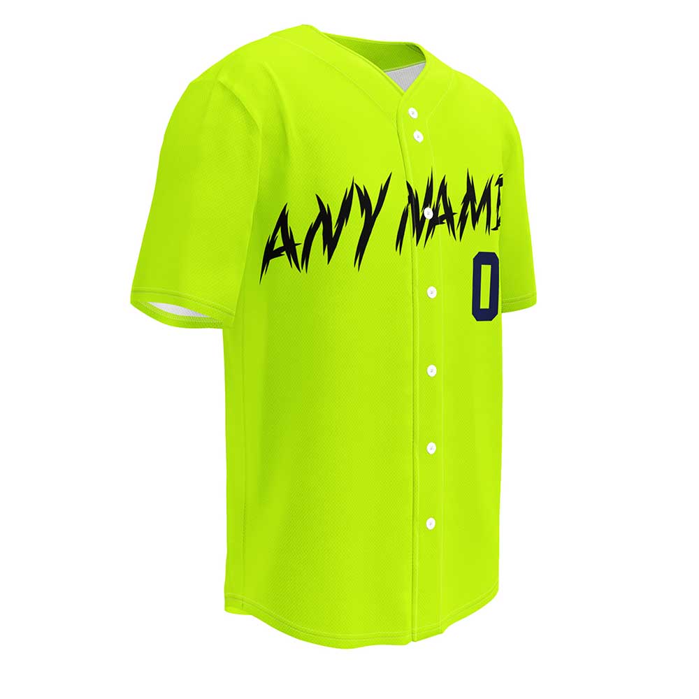 Custom Highlighter Yellow Baseball Jersey, Black Letters