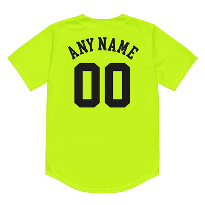 Custom Highlighter Yellow Baseball Jersey, Black Letters