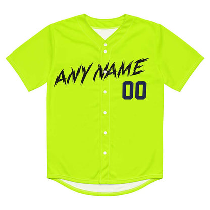 Custom Highlighter Yellow Baseball Jersey, Black Letters