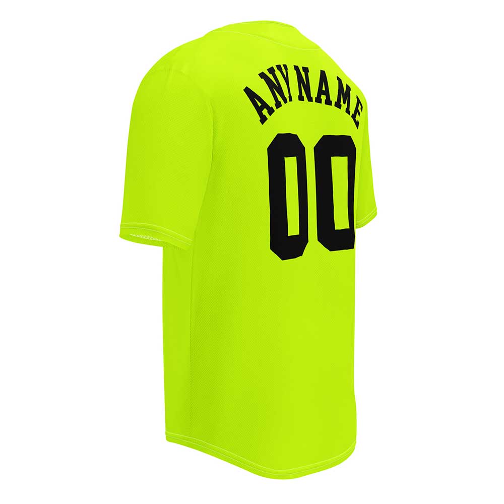 Custom Highlighter Yellow Baseball Jersey, Black Letters